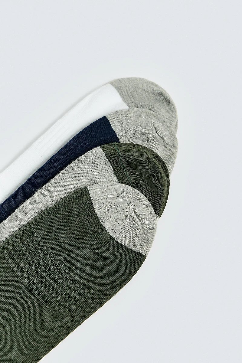 CONTRAST SHORT SOCKS FOUR-PACK
