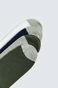 CONTRAST SHORT SOCKS FOUR-PACK