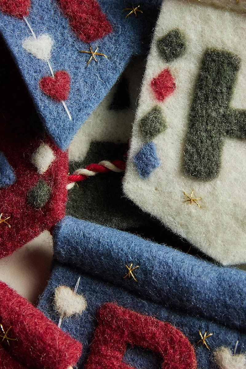 DÉCORATION DRAPEAU LETTRE NOËL (A-K)