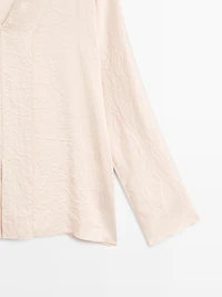 Satin V-neck blouse