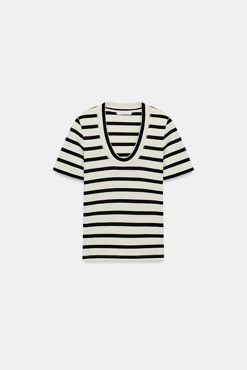 ROUND NECK RIBBED T-SHIRT