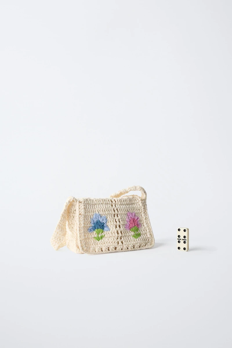 FLORAL CROCHET CROSSBODY BAG