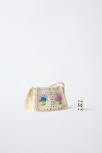 FLORAL CROCHET CROSSBODY BAG