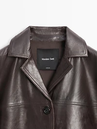Veste 100% cuir nappa à boutons