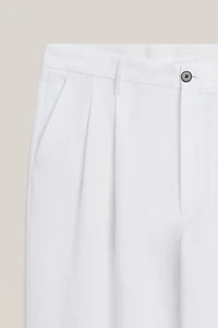Linen trousers with double dart details - LIMITED EDITION