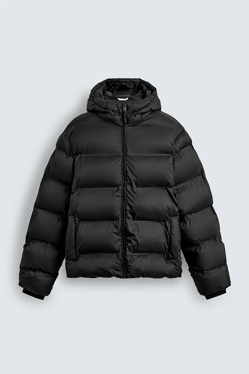 WATER REPELLENT HOODED PUFFER JACKET