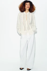 ROMANTIC LACE INSERT BLOUSE