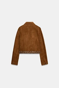VESTE EFFET DAIM À CLOUS
