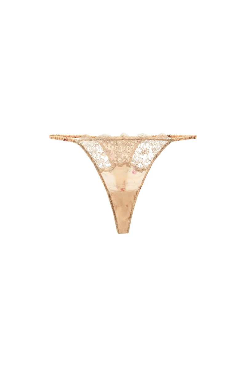 FLORAL LACE PRINT THONG
