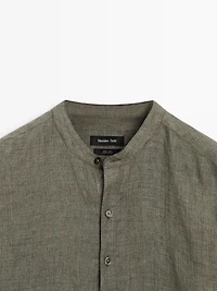 Chemise regular fit lin délavé