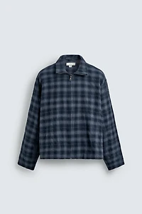 ZIP-UP PLAID SHIRT