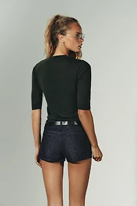 SHORT SLEEVE WOOL SWEATER