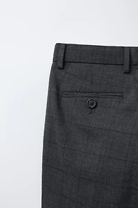 COMFORT CHECKED SUIT PANTS