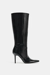 ENGRAVED HEELED BOOTS