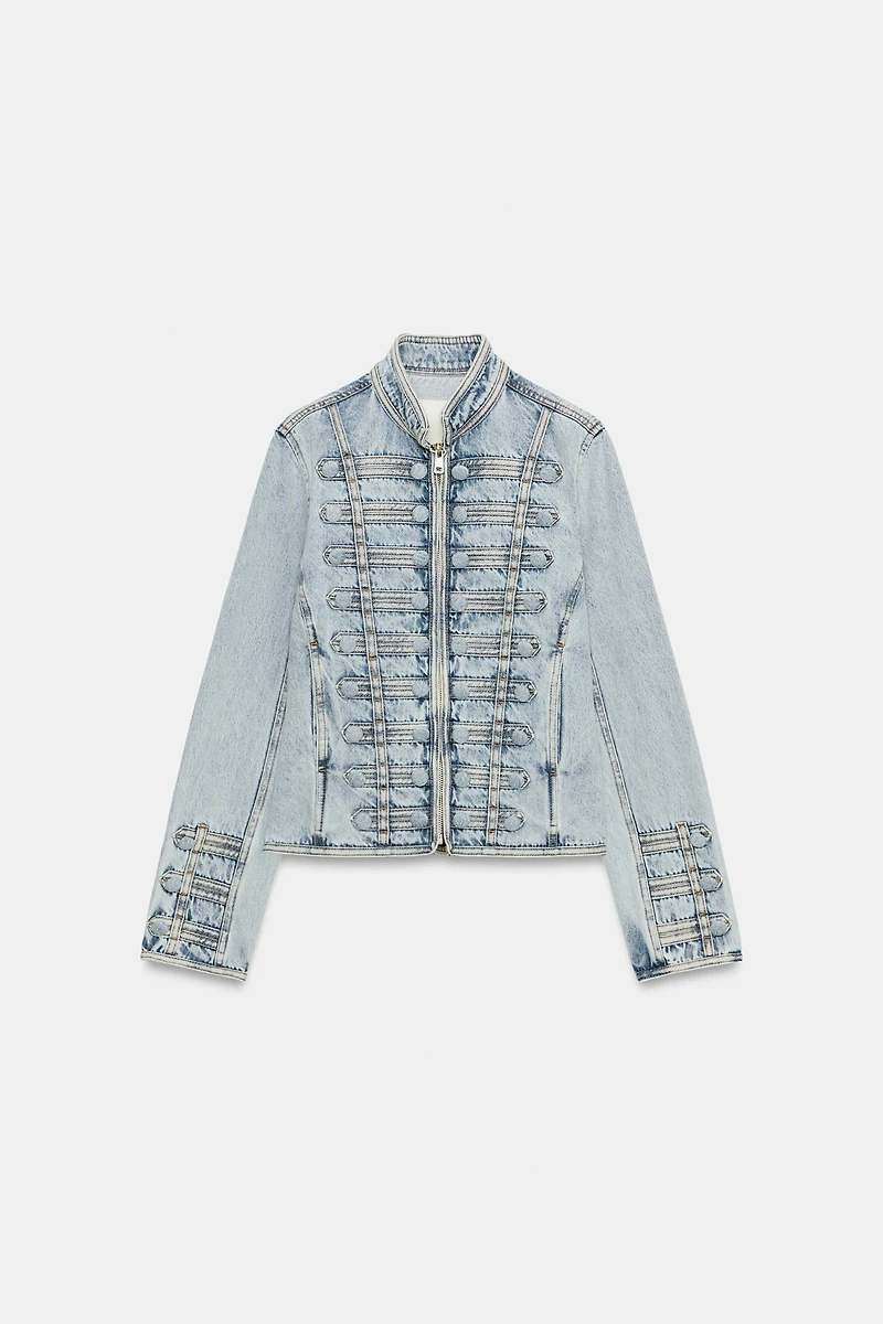 ZW COLLECTION FITTED BUTTON DENIM JACKET