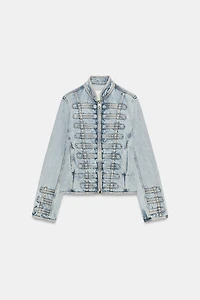 ZW COLLECTION FITTED BUTTON DENIM JACKET