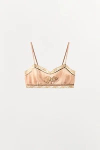 100% SILK EMBROIDERED LACE BRA