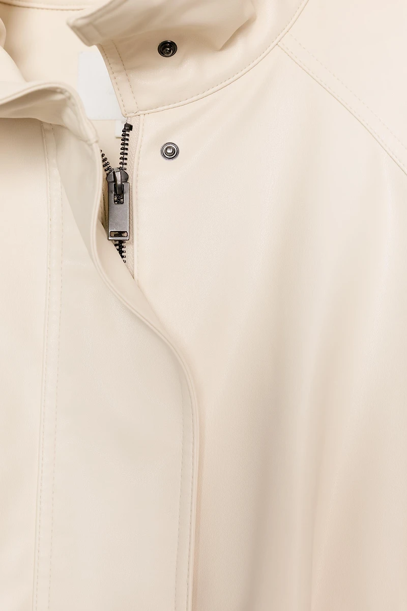 FAUX LEATHER BOMBER JACKET