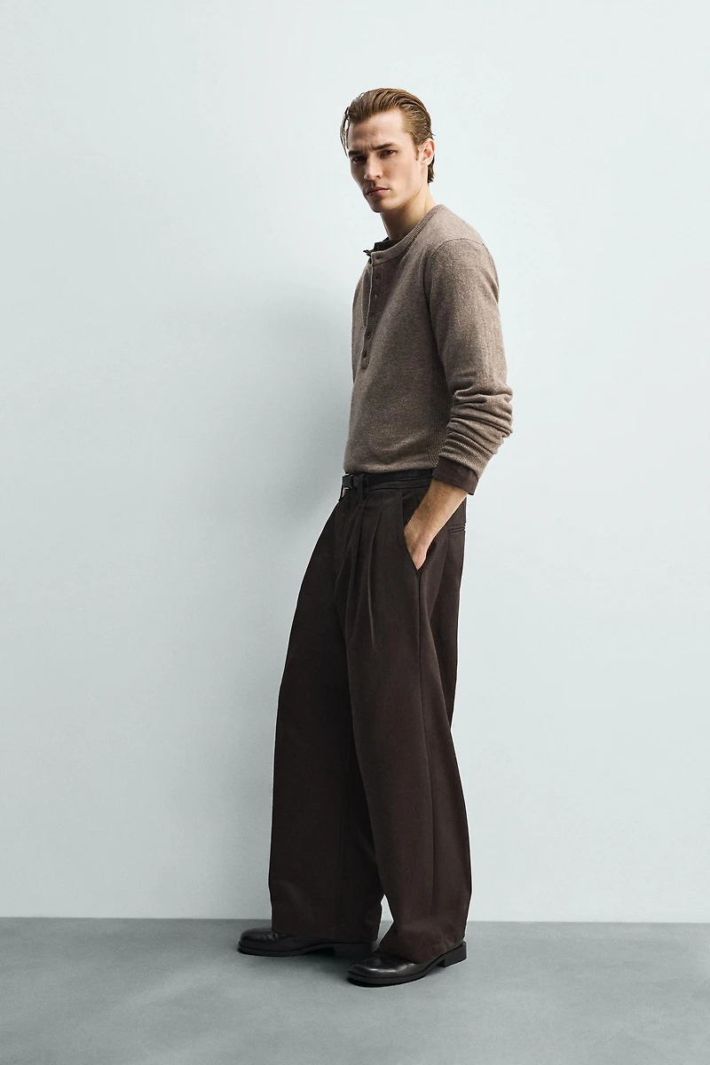 WOOL BLEND HENLEY JUMPER