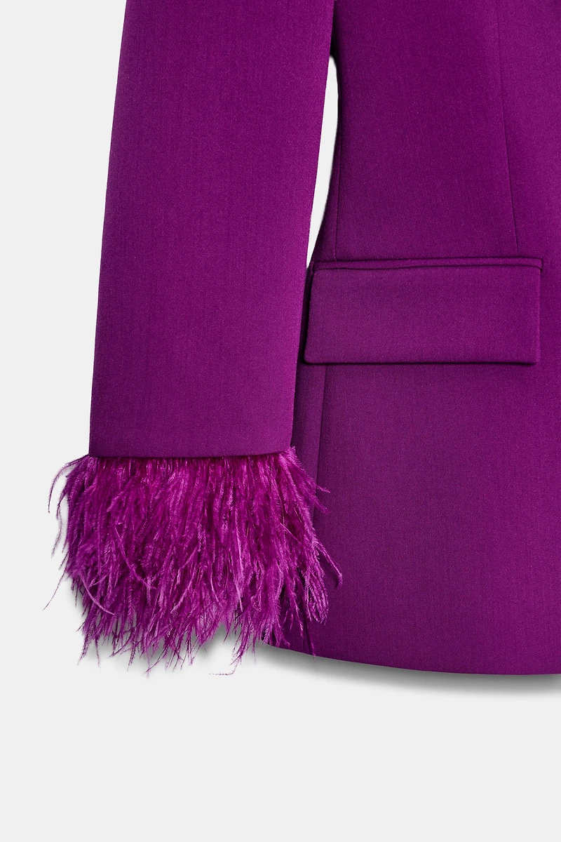 FEATHER CUFF SHOULDER PAD BLAZER