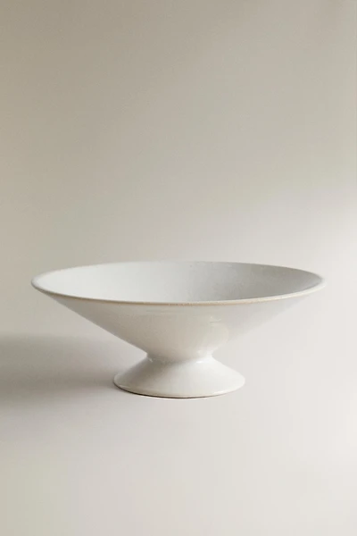 WHITE CERAMIC DECORATIVE BOWL