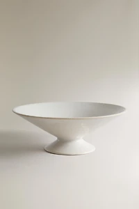 WHITE CERAMIC DECORATIVE BOWL