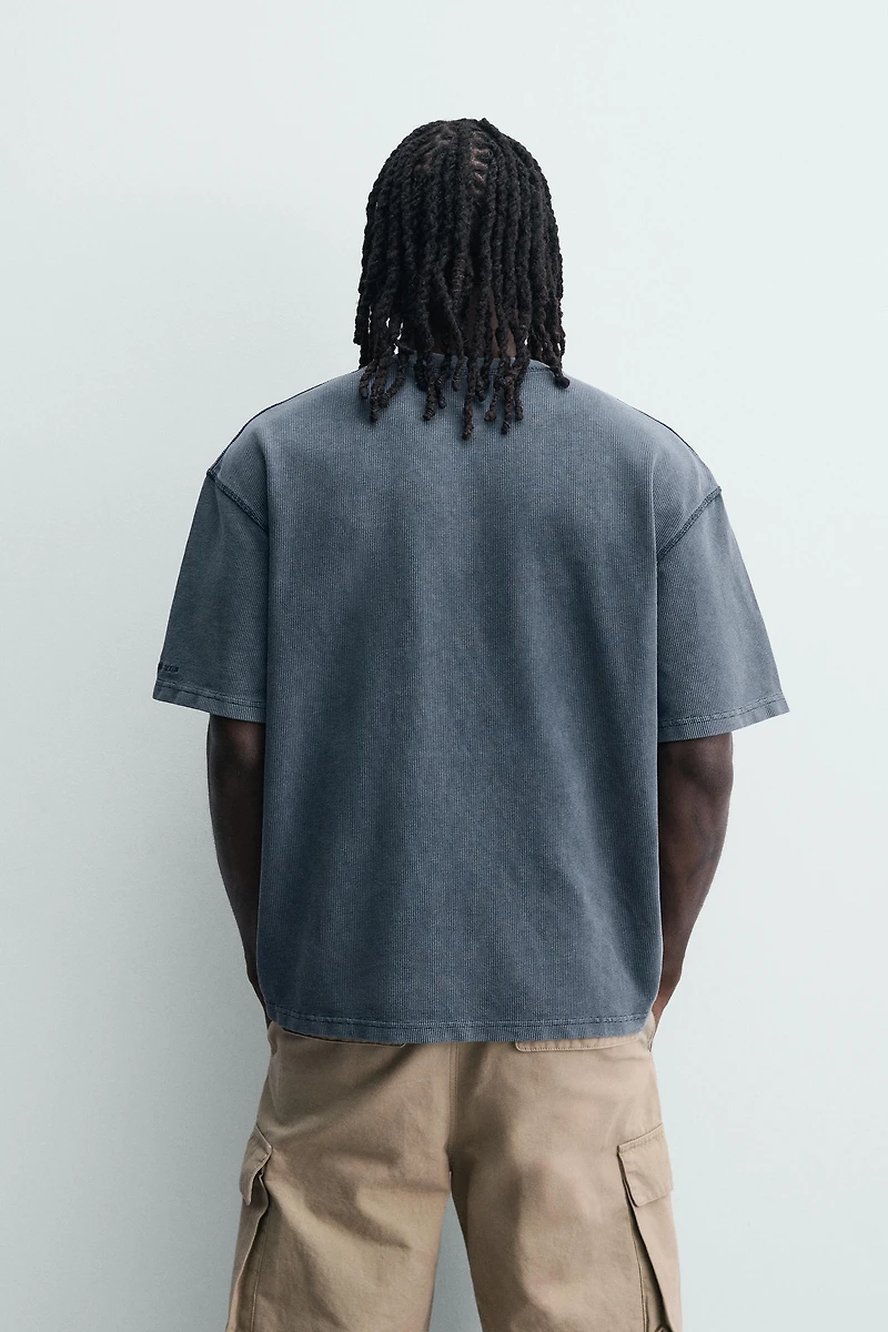 T-SHIRT LAVÉ STRUCTURE WAFFLE