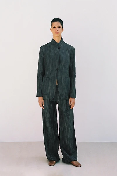 ZW COLLECTION STRIPED LINEN TROUSERS