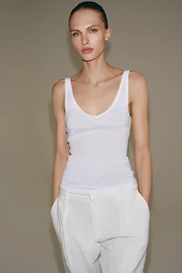 TOP À BRETELLES EN COTON