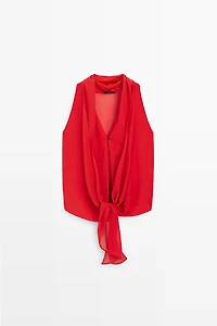 Top semi-transparent 100 % soie