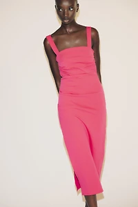 PLEATED MIDI DRESS