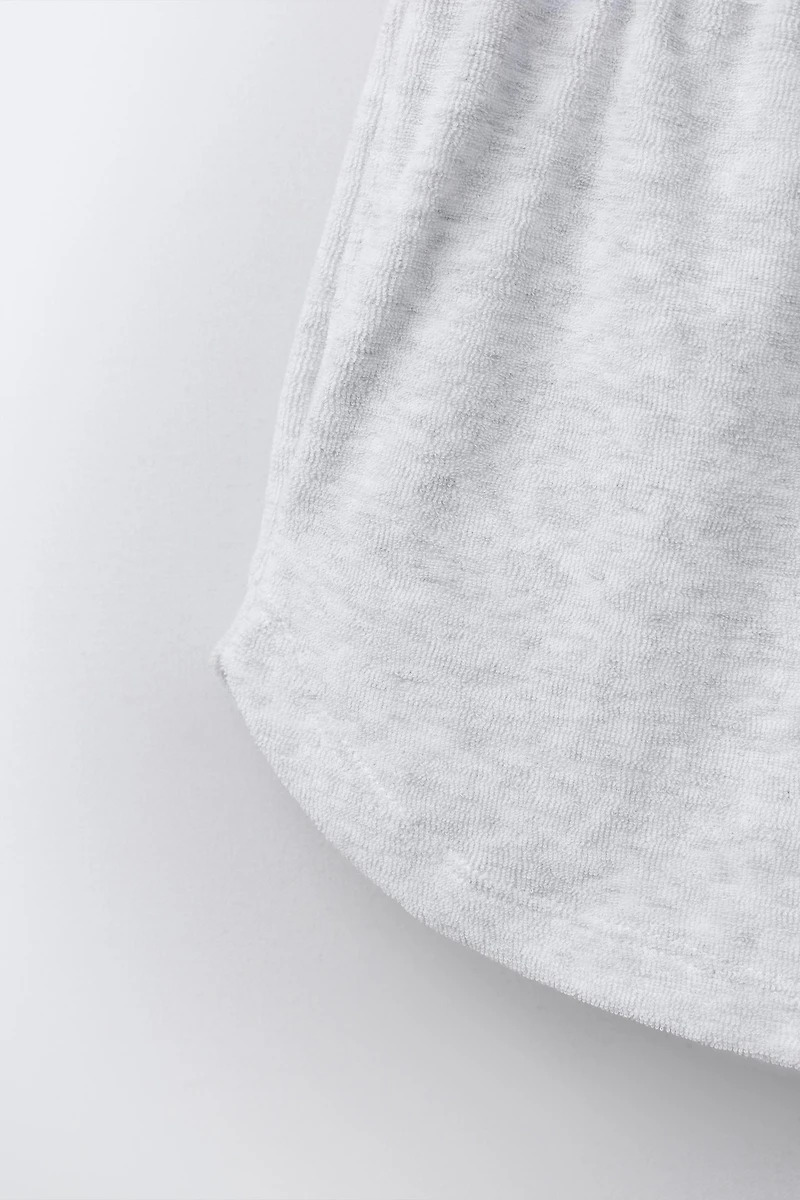 TOWEL EFFECT T-SHIRT AND BERMUDA SET