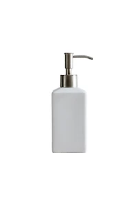 WHITE EARTHENWARE SOAP DISPENSER