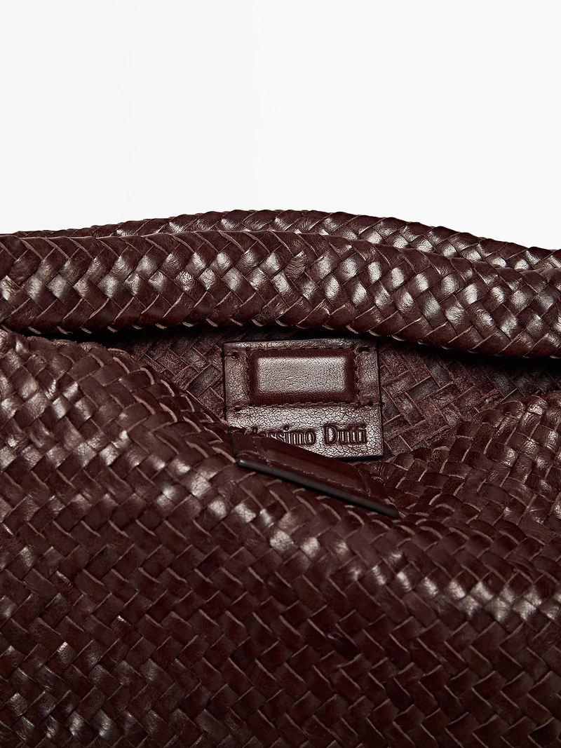 Mini-sac en cuir nappa tressé