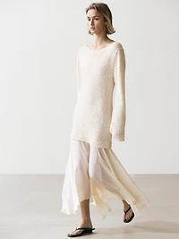 Combined asymmetric midi dress