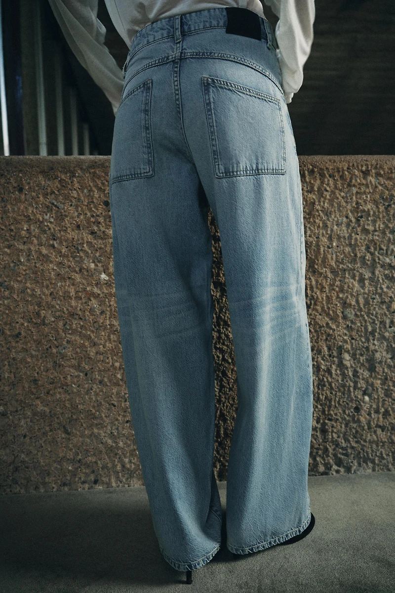 ZW COLLECTION LOOSE BARREL MID-RISE JEANS