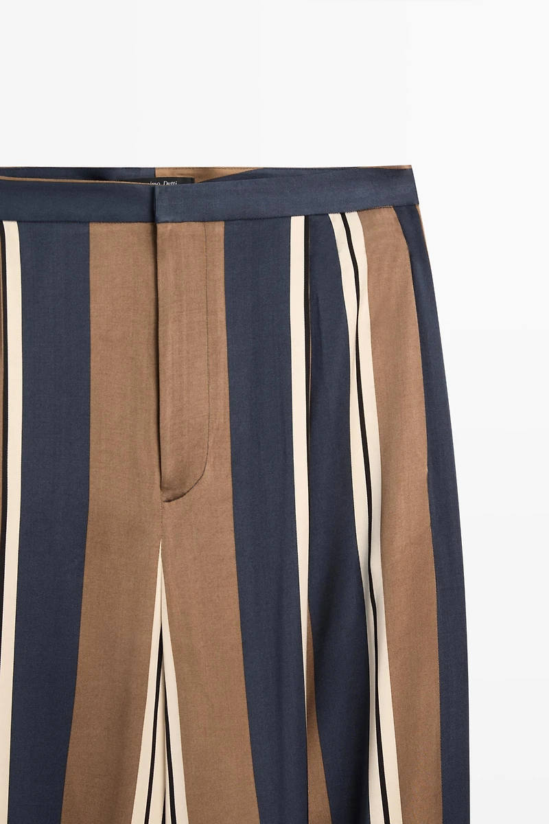 Satin pants with tie-up hem detail