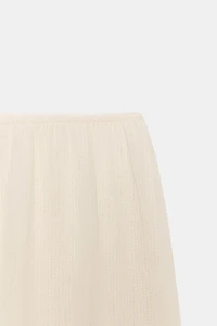 DOUBLE EFFECT MIDI SKIRT