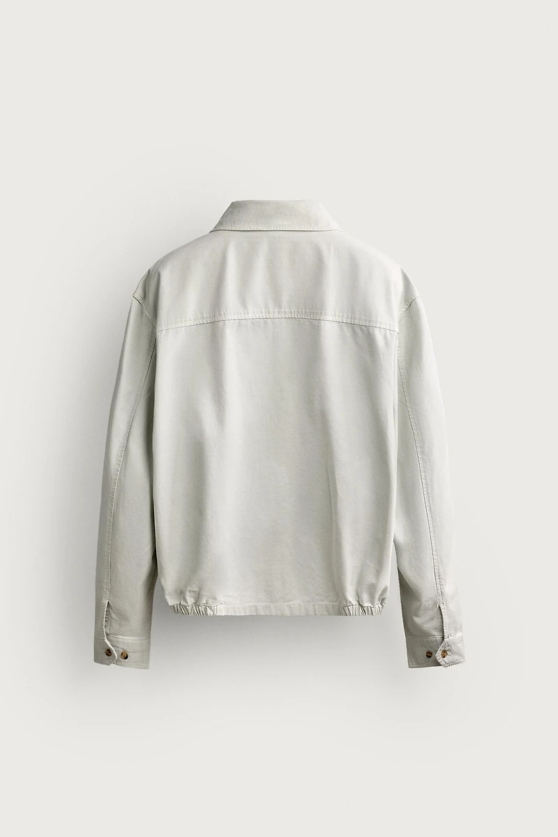 BLOUSON REGULAR FIT EN COTON LAVÉ