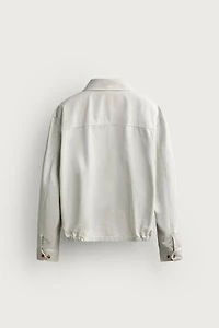 BLOUSON REGULAR FIT EN COTON LAVÉ