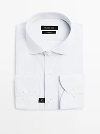 Chemise slim micro-rayures 100 % coton