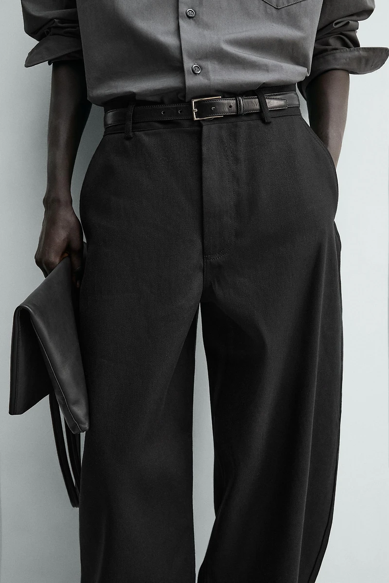 BARREL FIT LYOCELL - COTTON PANTS