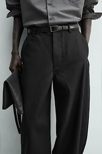 BARREL FIT LYOCELL - COTTON PANTS