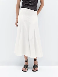 Godet midi skirt with seam details