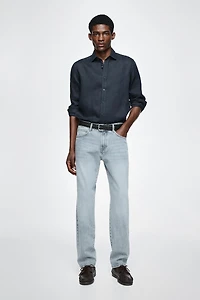Tapered fit cotton jeans