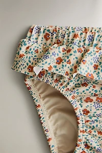 BABY FLORAL RUFFLE BEACH DIAPER COVER