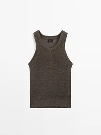 100% linen knit top