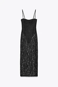 ROBE MIDI DENTELLE À ARMATURES