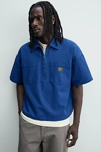 WASHED STRIPED BOXY FIT POLO