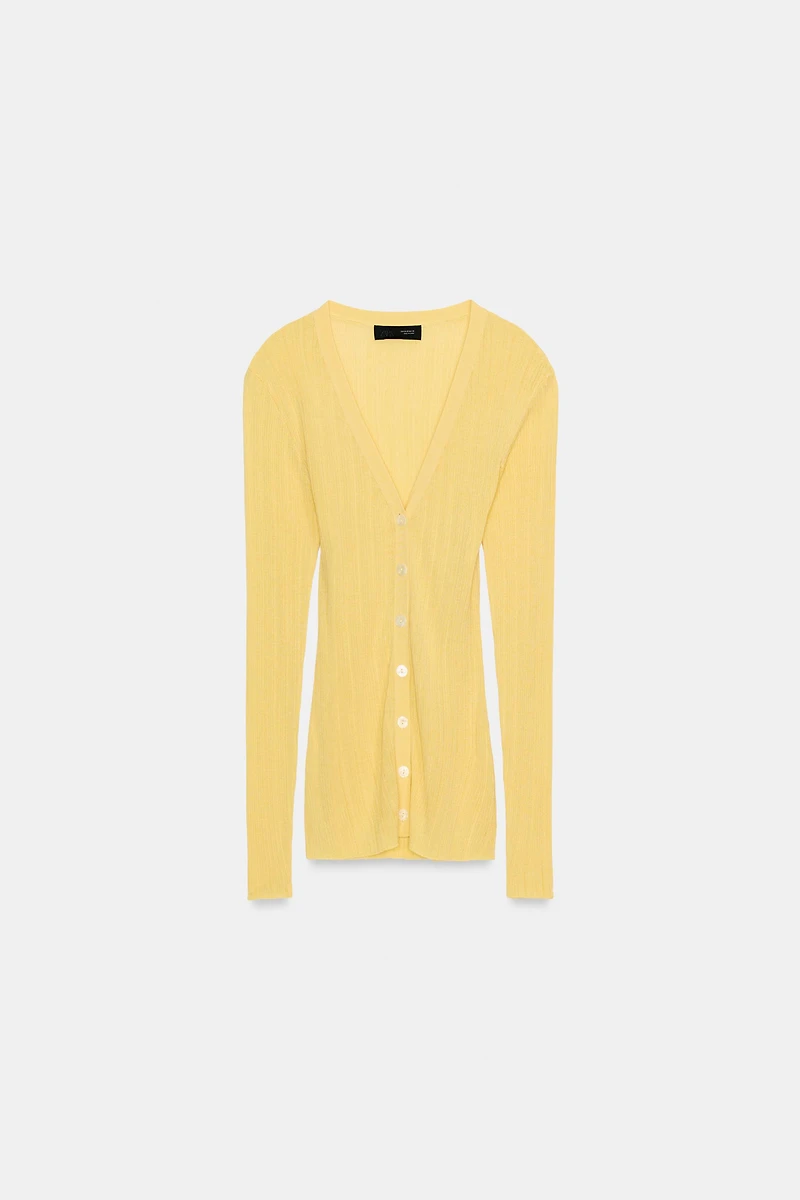 GILET EN MAILLE CÔTELÉ